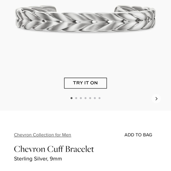 David Yurman men’s cuff bracelet in sterling silver 925. Size large. - Picture 1 of 8